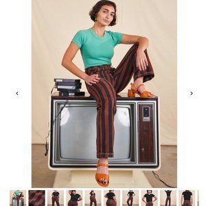 Big Bud Press Brown Striped Work Pants, M